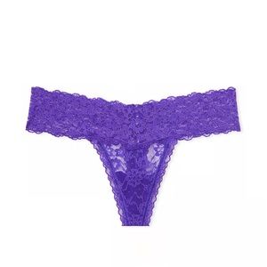 Victoria secret panty thong lace - up purple size xl x-large